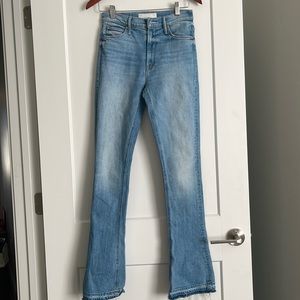 MOTHER superior high waisted runaway undone hem